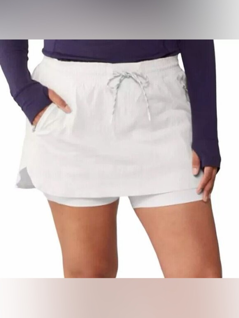 Athleta Trekkie Skort 2.0 Magnolia White Athletic Hiking Outdoor Travel Skort